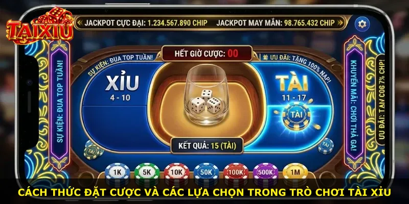 Cách thức đặt cược và các lựa chọn trong trò chơi tài xỉu