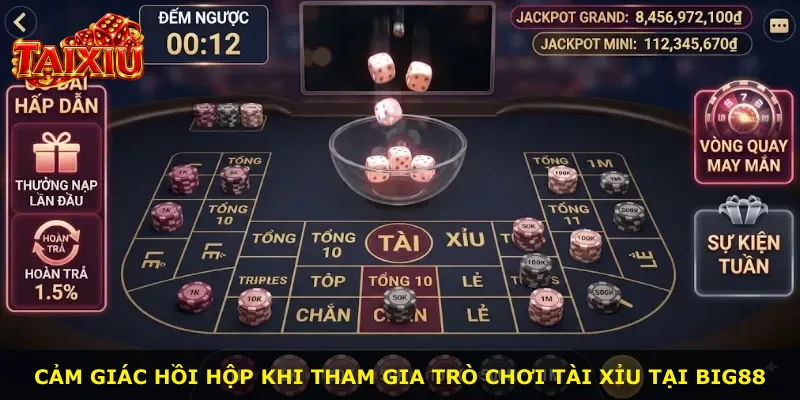 Cảm giác hồi hộp khi tham gia trò chơi Tài Xỉu tại Big88