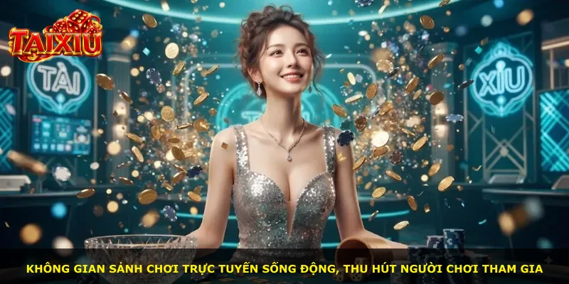 Không gian sảnh chơi trực tuyến sống động, thu hút người chơi tham gia
