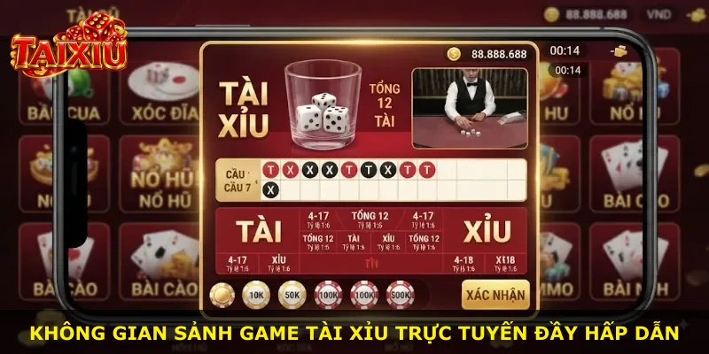 Không gian sảnh game tài xỉu trực tuyến đầy hấp dẫn
