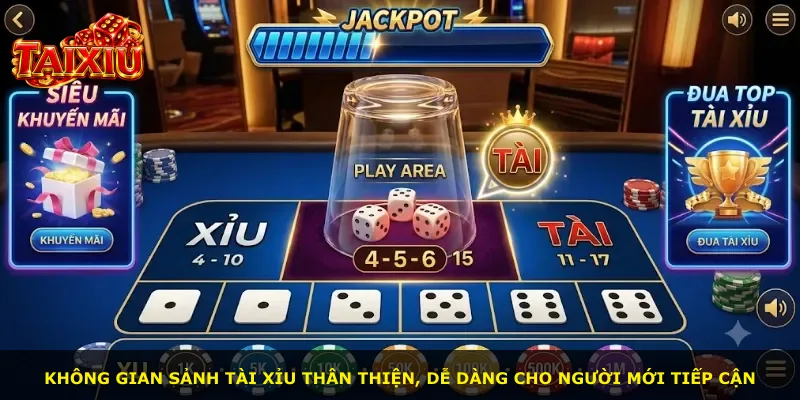 Không gian sảnh Tài Xỉu thân thiện, dễ dàng cho người mới tiếp cận
